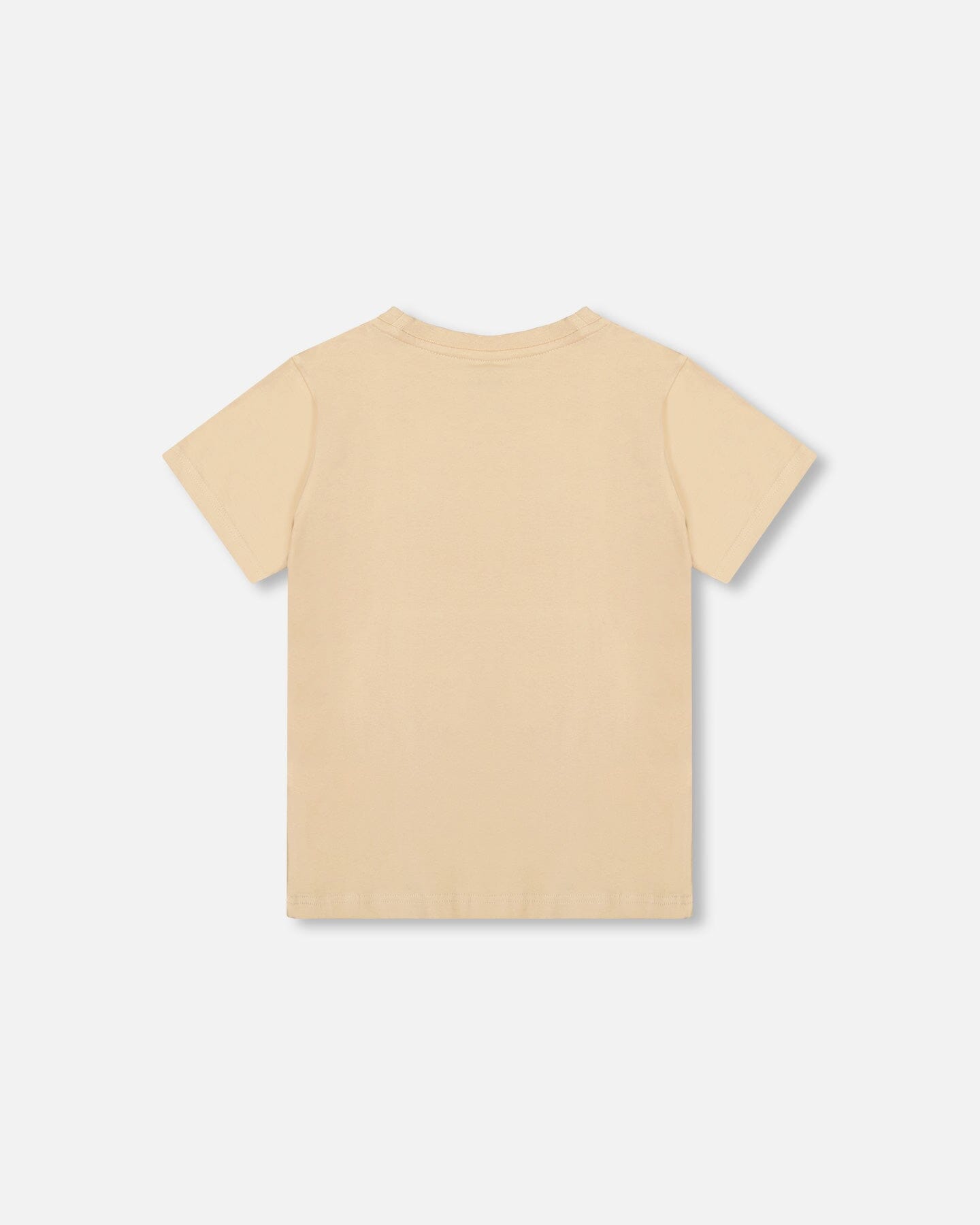Organic Cotton Jersey T-Shirt Solid Beige : T-shirt en jersey de coton biologique Beige uni