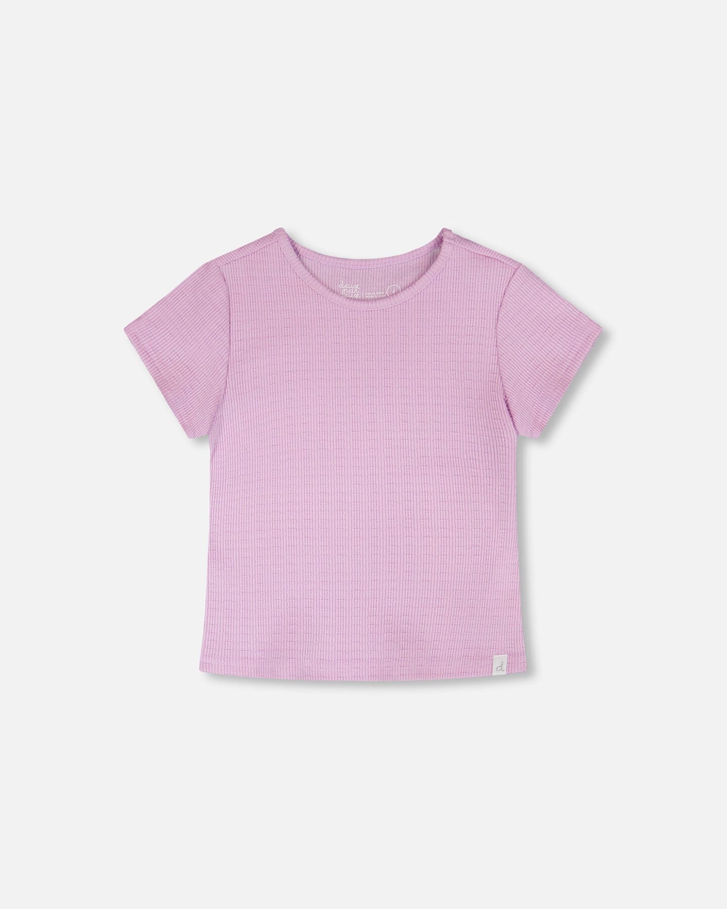 Crinkle Jersey T-Shirt Lilac : T-shirt en jersey froissé lilas