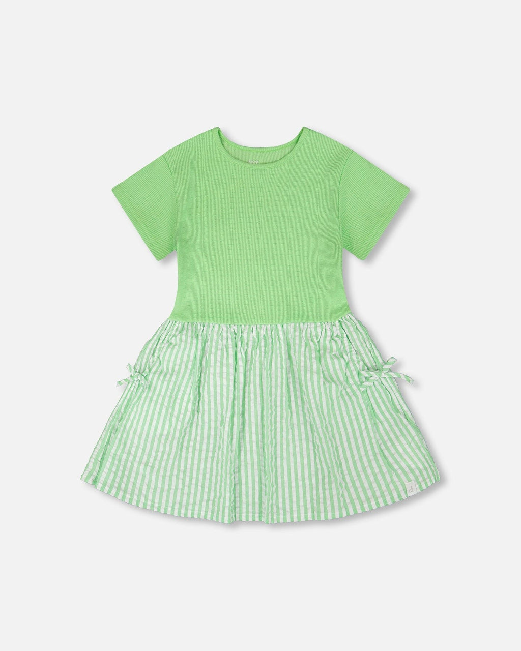 Bi-Material Dress Mint Green : Robe Bi-matière Vert Menthe