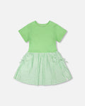 Bi-Material Dress Mint Green : Robe Bi-matière Vert Menthe