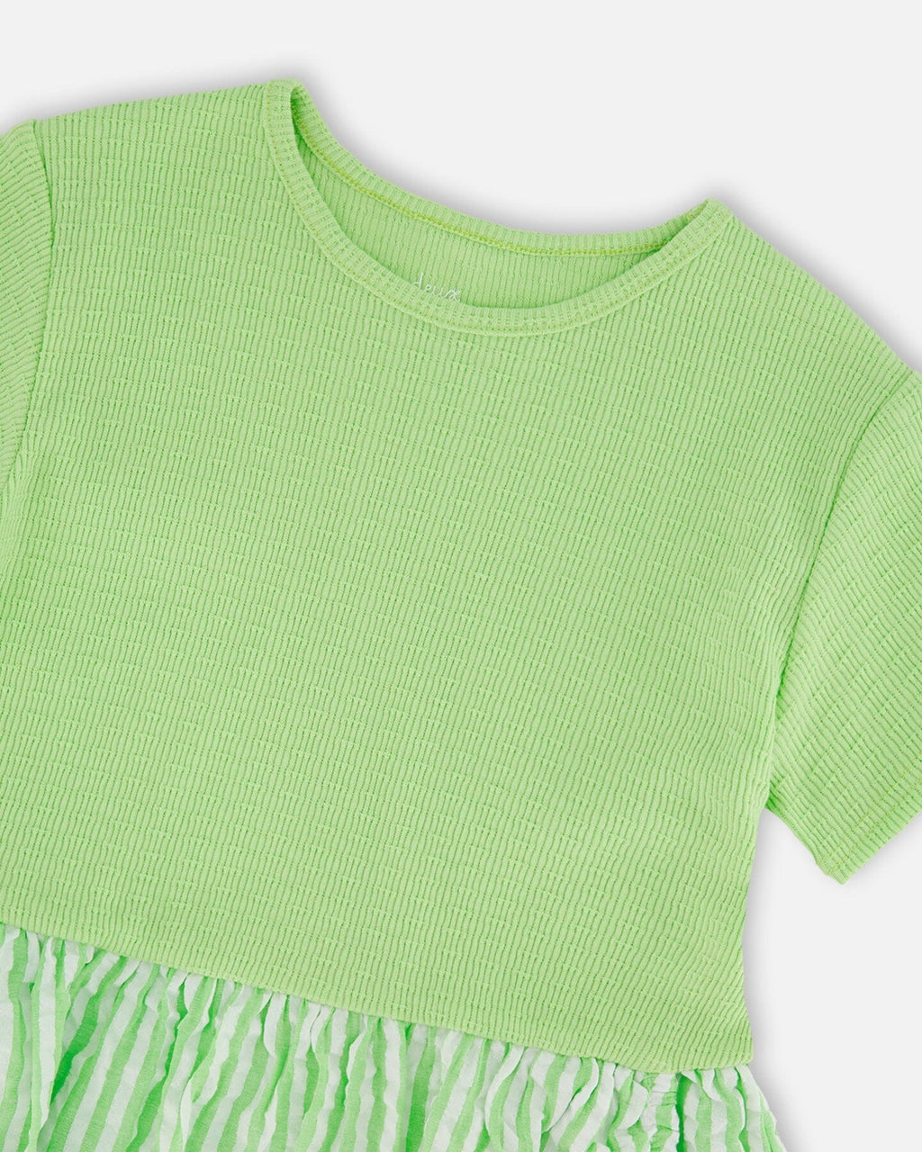 Bi-Material Dress Mint Green : Robe Bi-matière Vert Menthe