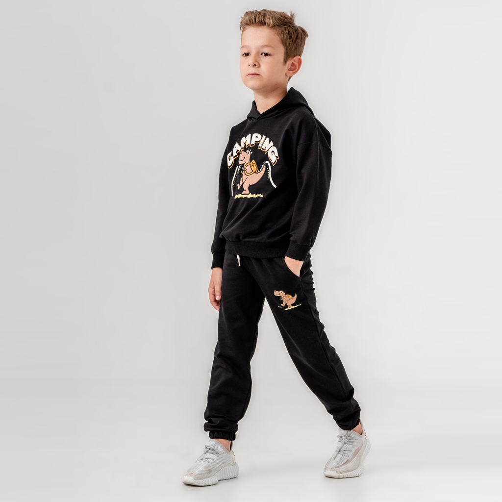 Camping Boy Cotton Joggers Set : Ensemble de jogging en coton pour garçon, idéal pour le camping