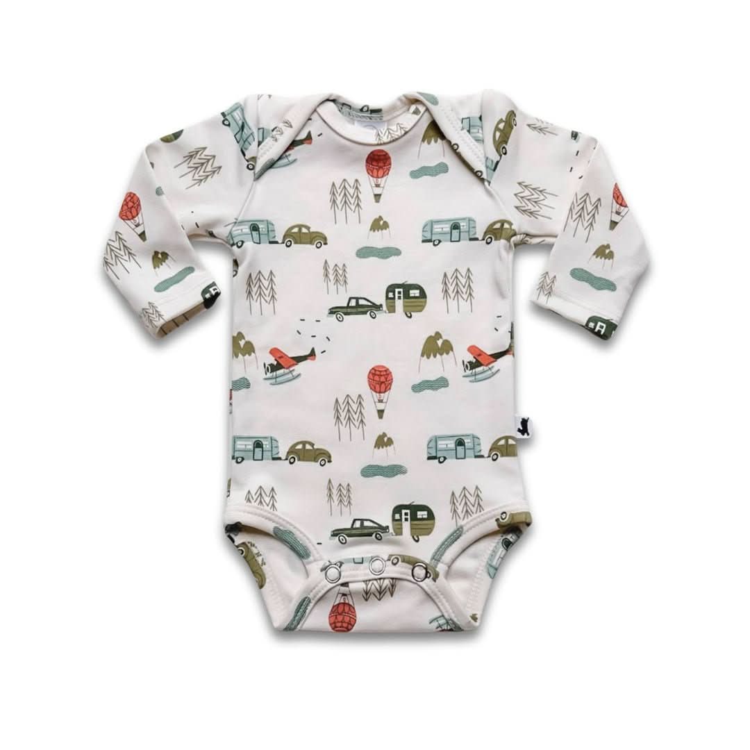 Baby Long-Sleeve Bamboo Onesie | Travel : Grenouillère bébé à manches longues en bambou | Voyage