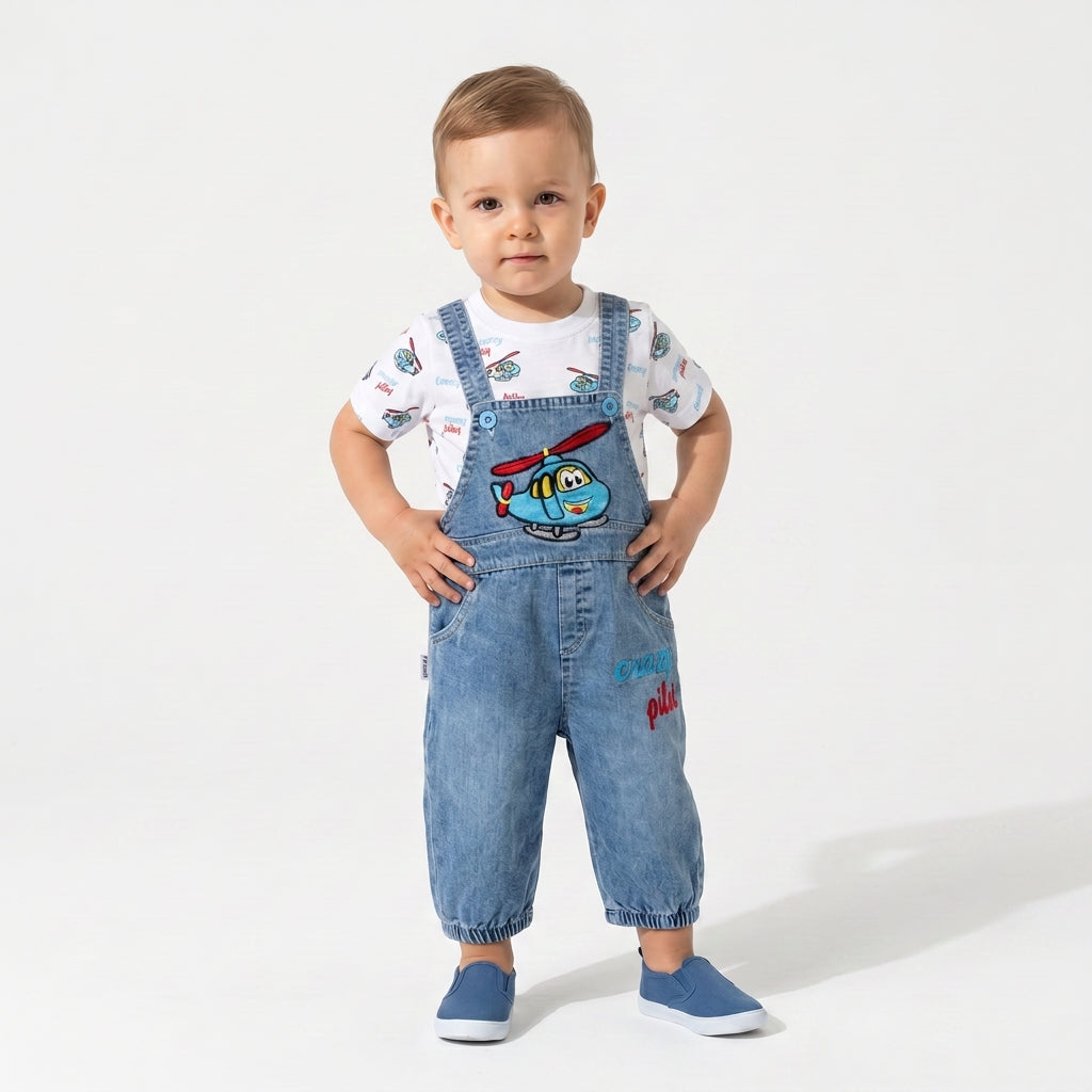 Denim Series – Little Pilot Baby Set : Denim Series – Little Pilot Baby Set