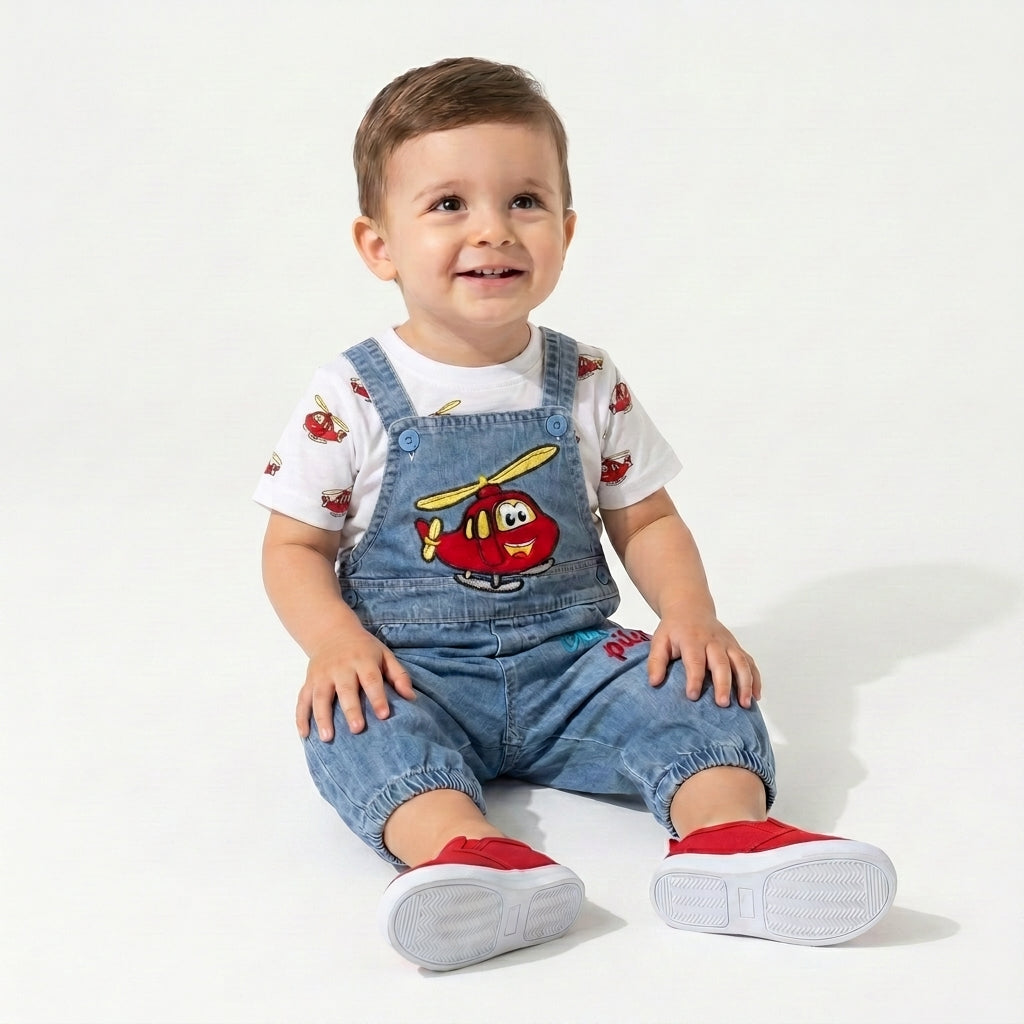Denim Series – Little Pilot Baby Set : Denim Series – Little Pilot Baby Set